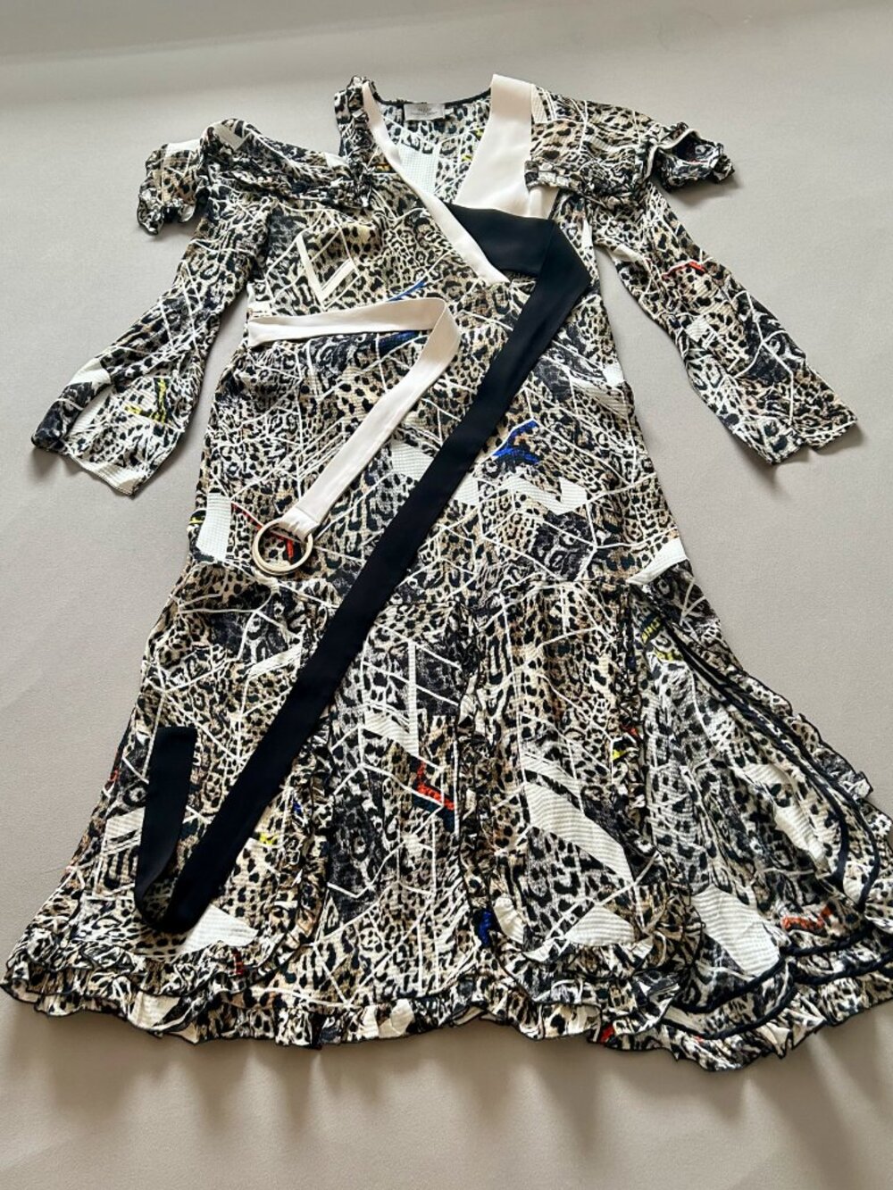 Animal Print Silk Long Dress